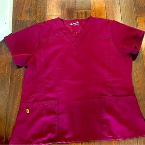 Wonderwink Burgundy Scrub Top size XL
